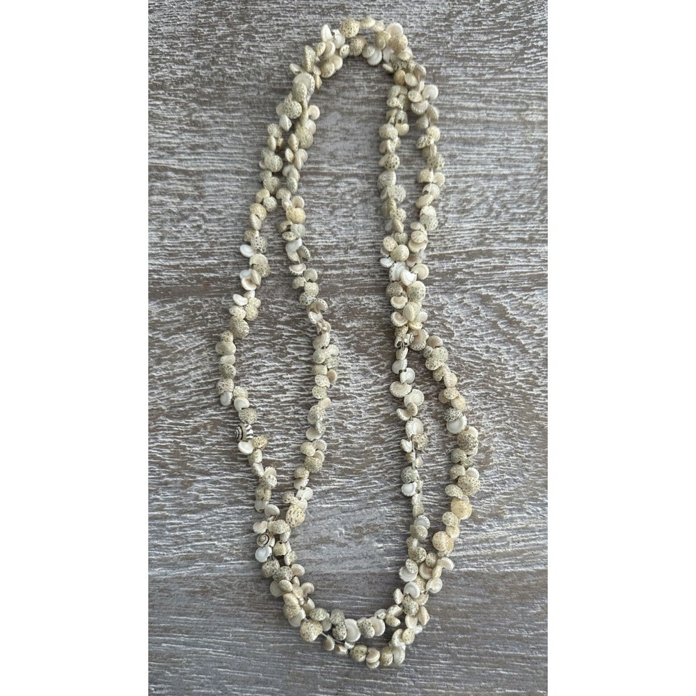 Long Shell Necklace Mini Shells Nautical Ocean Boho Nature Indie Festival